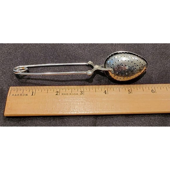 Vintage Stainless Steel Tea/Herb Strainer Infuser Spoon-Spring Loaded - Picture 2 of 4